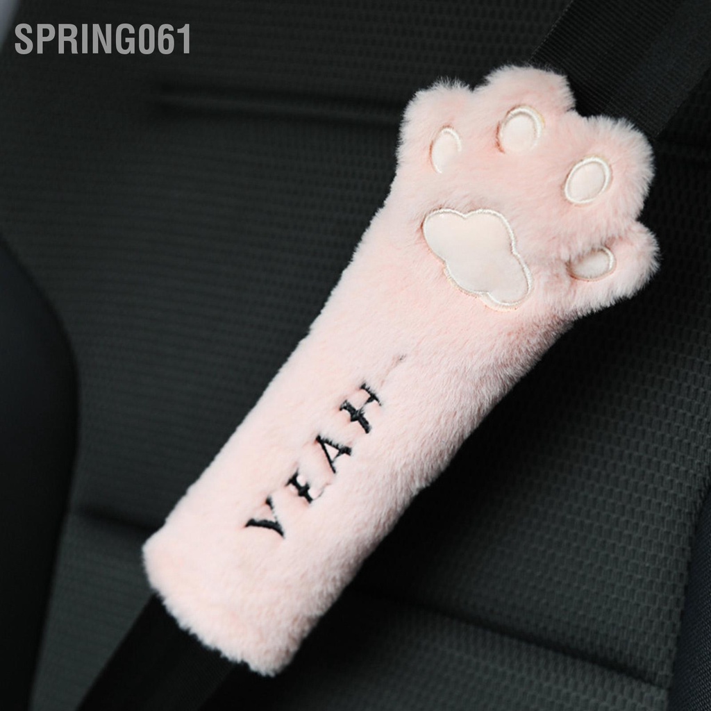 Spring061 Dễ Thương Dây An Toàn Có Móng Vuốt Mèo Xuất Hiện Thoải Mái Mềm Mại Sang Trọng Xe Hơi Đeo Dành Cho Nữ