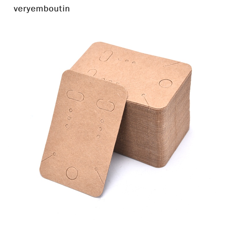 Set 100 Thẻ Giấy Kraft Trưng Bày Vòng cổ / Bông Tai