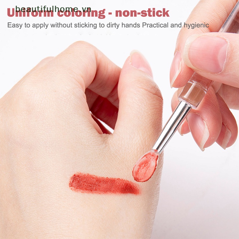 Cọ Tô Son Môi Bằng Silicone Kèm Nắp Đậy Chống Bụi