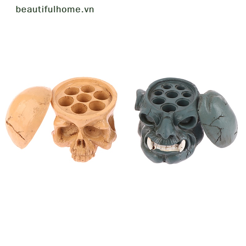 Giá Đỡ Cốc Mực Xăm 7 / 8 Lỗ Bằng Nhựa Cứng Hình Đầu Lâu Độc Đáo