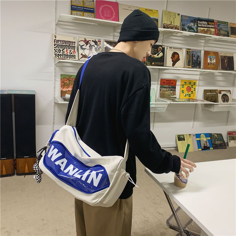 Túi Đeo Chéo Vai Bằng Vải Nylon Kích Thước Lớn Trọng Lượng Nhẹ Màu Xanh Dương Phong Cách Mới Hợp Thời Trang Mùa Xuân Cho Nam Và Nữ