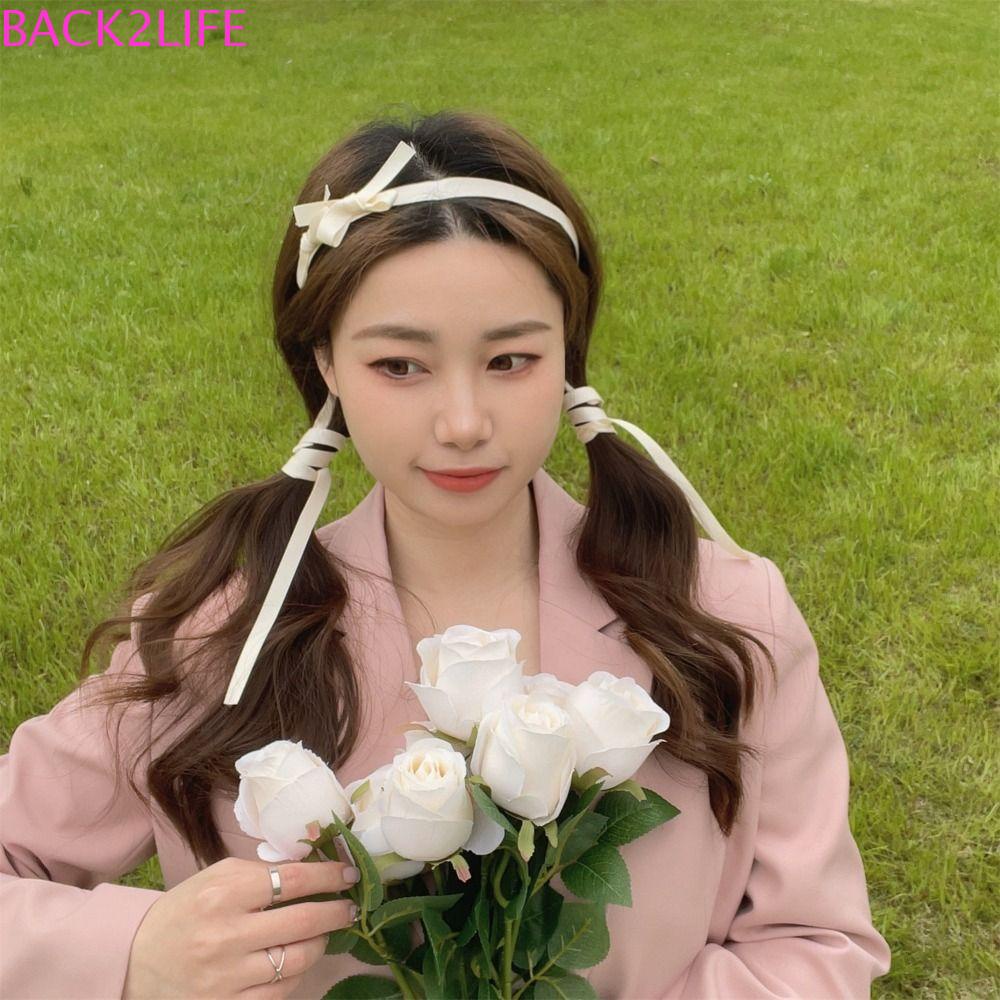 Băng Đô Cài Tóc Đính Nơ Họa Tiết Kẻ Sọc Caro Phối Tua Rua Phong Cách Hàn Quốc Cho Nữ 2life