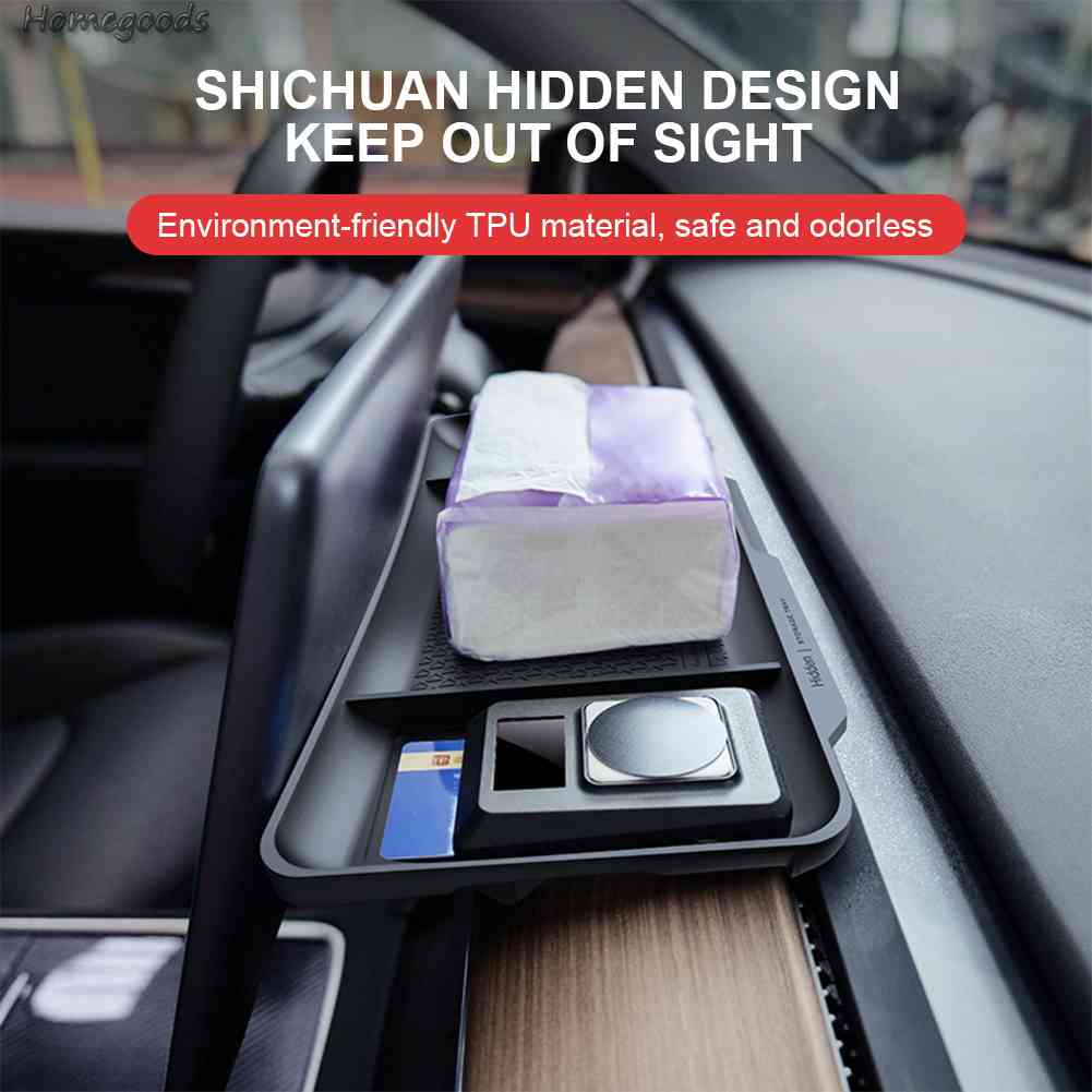 Hộp Đựng Đồ Dùng Màu Đen Bằng TPU Chống Trượt Cho Tesla Model 3 Y 2023