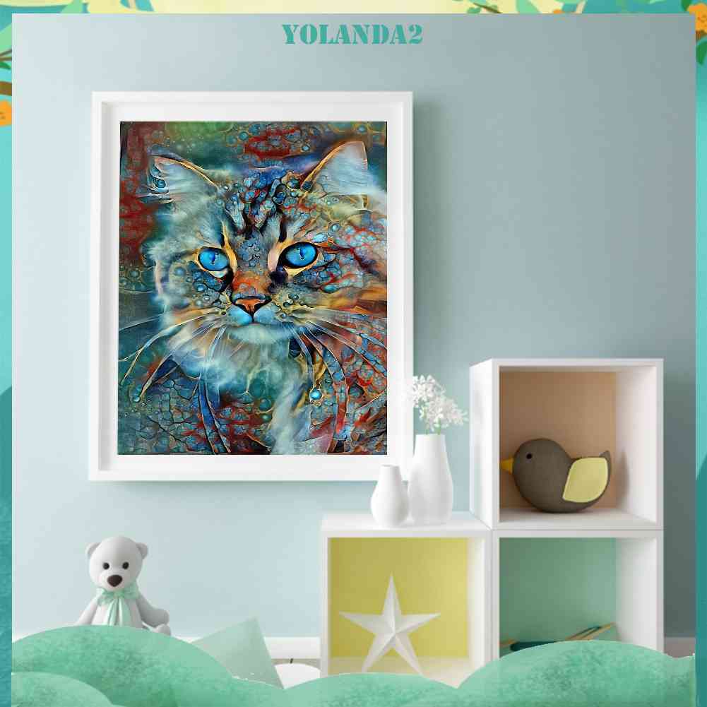 Bộ Tranh Đính Đá Mặt Kính Tròn Họa Tiết Động Vật Độc Đáo Trang Trí Nhà Cửa