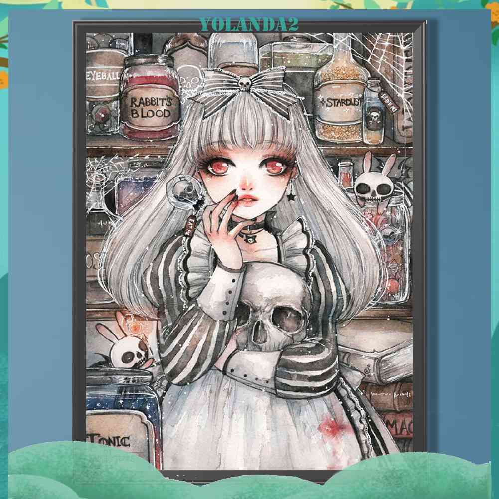 Tranh Đính Đá Kim Cương Toàn Bộ 5D DIY Hình Vẽ Cô Gái Trang Trí Nhà Cửa