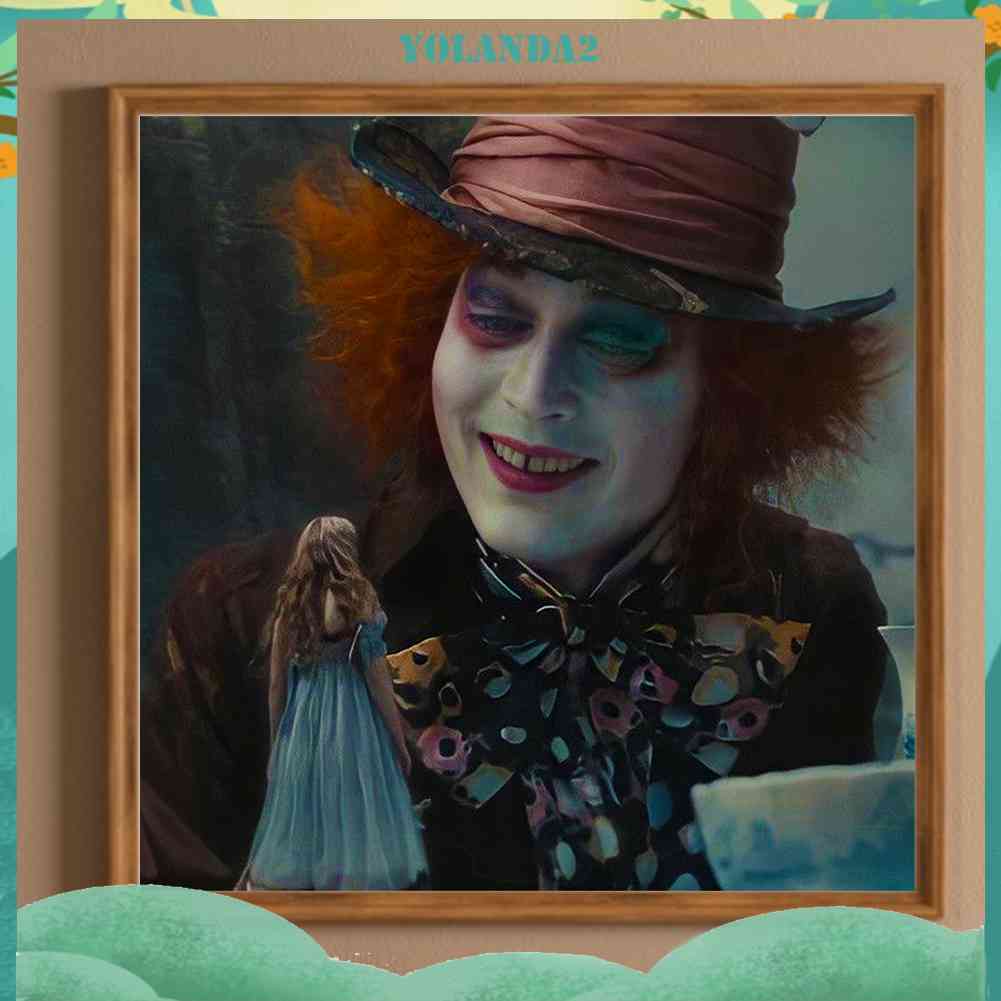Bộ Tranh Đính Đá 5D Họa Tiết Alice in Wonderland Độc Đáo DIY Dùng Trang Trí Nhà Cửa