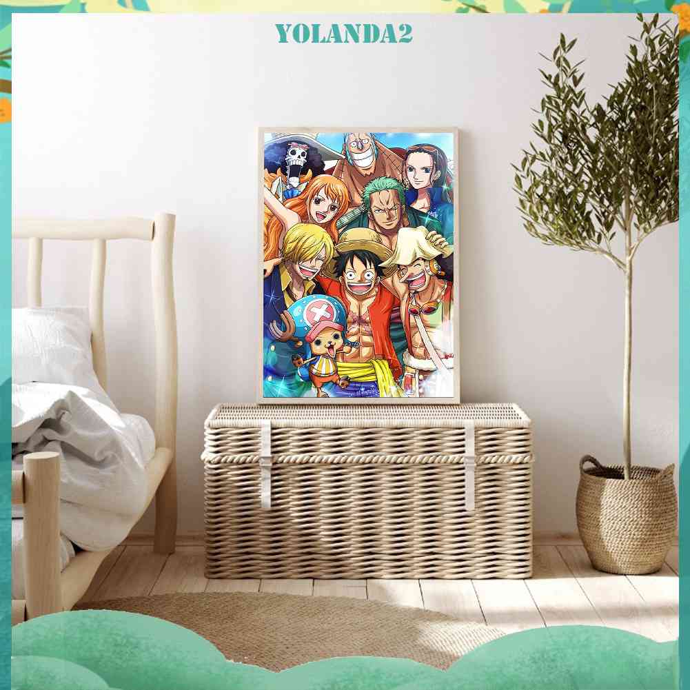 Bộ Tranh Đính Đá 5D Tự Làm Họa Tiết One Piece Độc Đáo