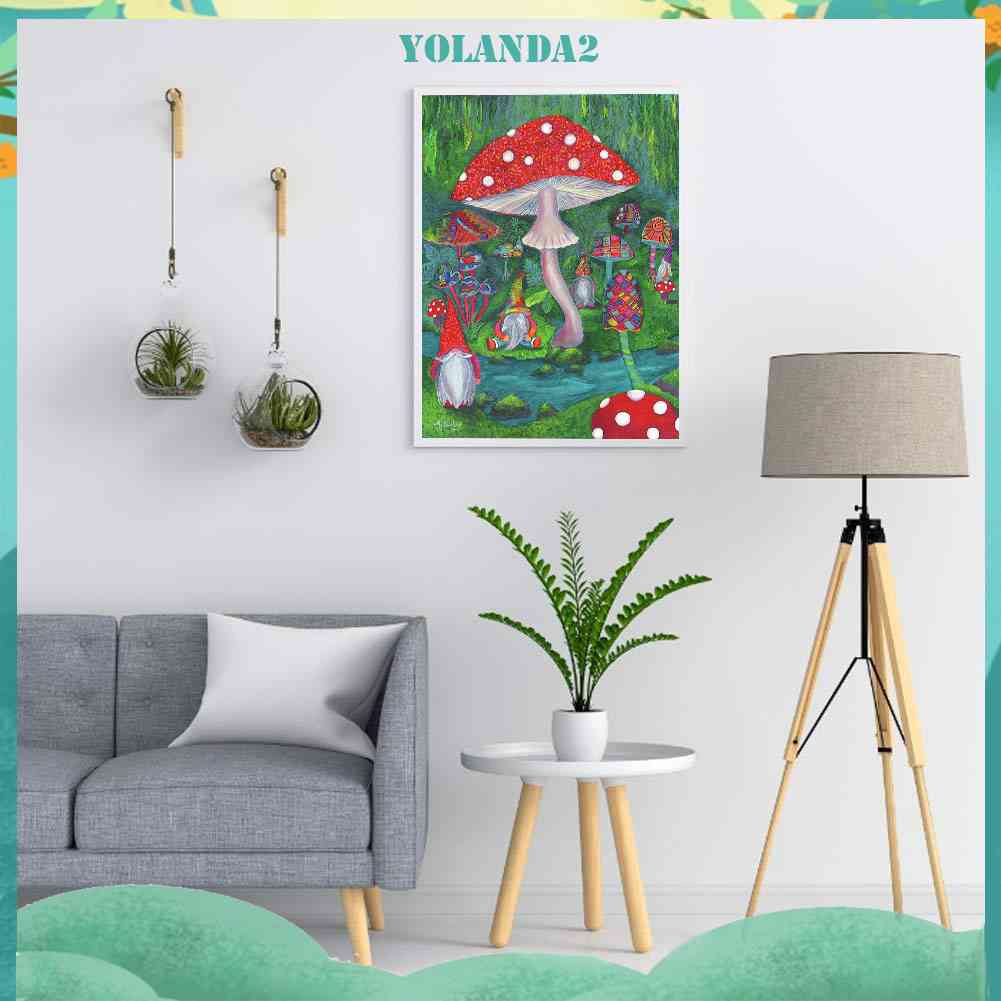 Tranh Đính Đá Kim Cương Toàn Bộ 5D DIY Hình Vẽ Nấm Goblin