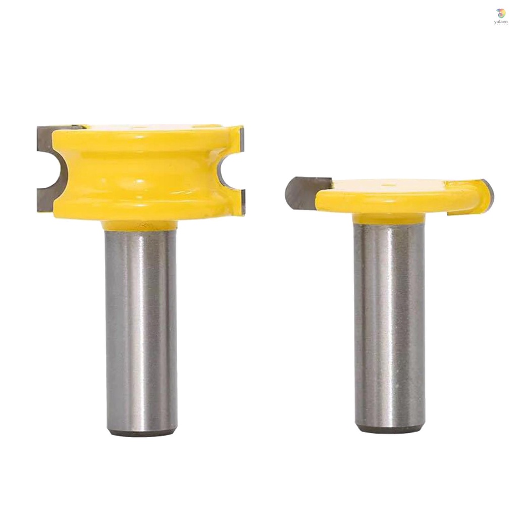 Set 2 Mũi Phay Cắt Gỗ Hình Chữ T Đầu Cong 1 / 2-inch Chuyên Dụng