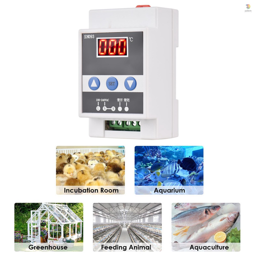 Bộ Điều Khiển Nhiệt Độ Một Chiều Có Đèn LED Kỹ Thuật Số 110-240V