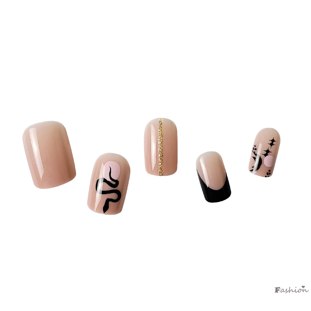 Móng Tay Giả Màu Hồng Họa Tiết Da Rắn Thoải Mái Phong Cách Phương Tây