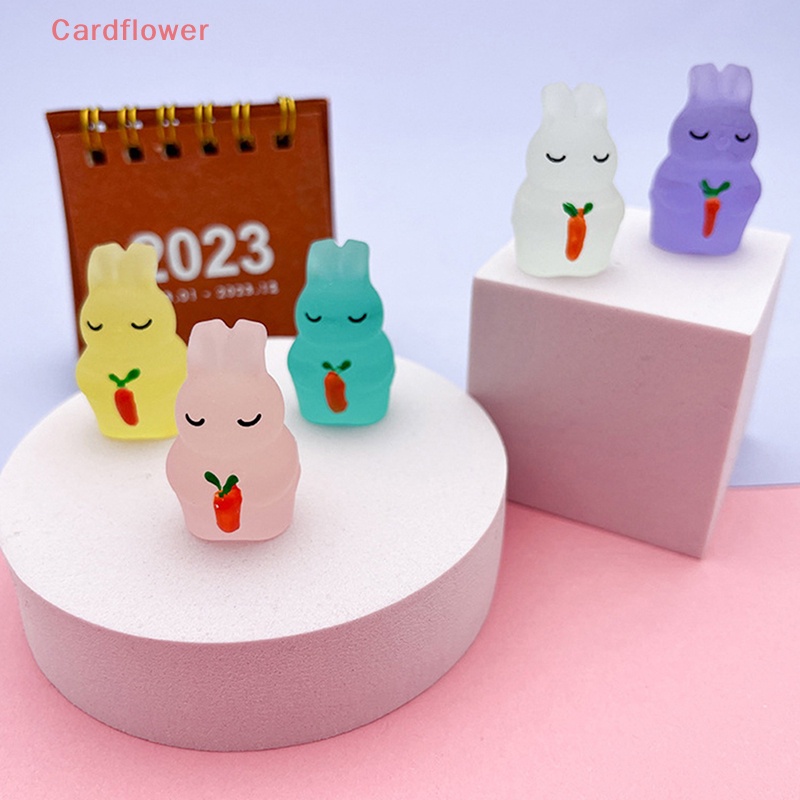 Bộ 2 Búp Bê Thỏ Mini Bằng Nhựa Phát Quang Dễ Thương