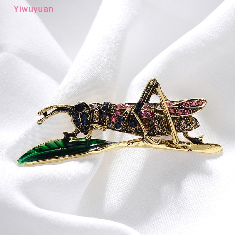< Yiwuyuan > Trâm Cài Áo Sweater Hình Côn Trùng Tráng Men Đính Đá Vintage Mới