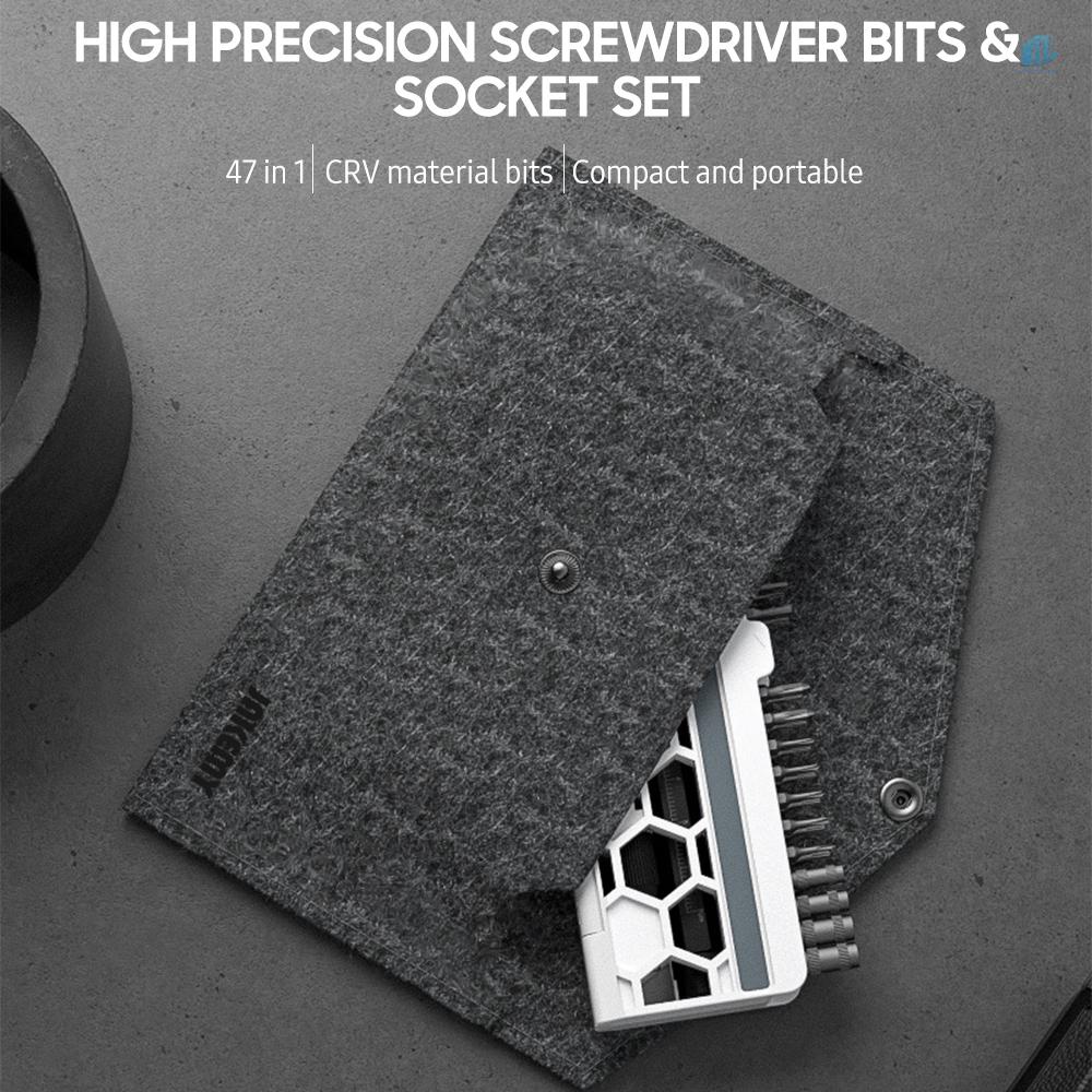 Bộ 46 Đầu Tua Vít Ổ Cắm Và Túi Đựng Bằng Hợp Kim Thép Chính Xác Cao Đa Năng JAKEMY H4 * 28MM CR-V