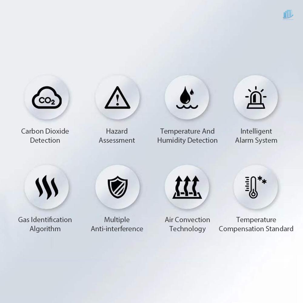 Máy Đo Chất Lượng Không Khí Kỹ Thuật Số USB Có Đèn LED Kỹ Thuật Số CO2 400-5000 PPM NDIR CO2 3 Trong 1