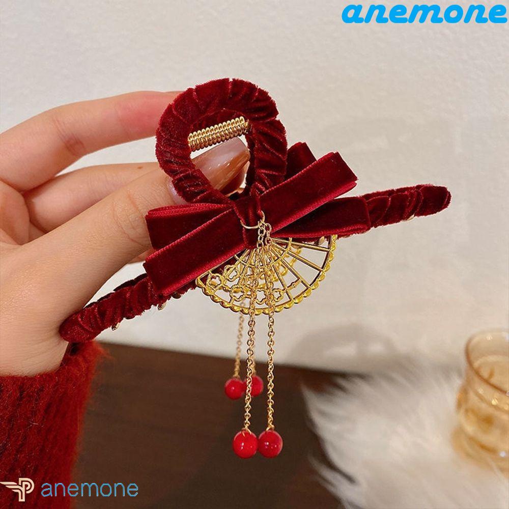 Kẹp Tóc Hình Cá Mập Màu Đỏ / Đen Đơn Giản Phong Cách Cổ Điển Thời Trang Cho Nữ