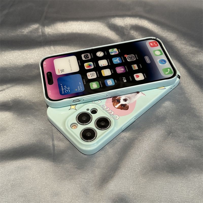 Ốp Điện Thoại Cứng Họa Tiết Hoạt Hình Chú Chó Hồng Dễ Thương Cho iPhone13max14pro 7811 H6VC 12