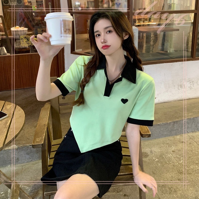 Áo Thun Ngắn Tay Phong Cách Hàn Quốc Đơn Giản Dành Cho Nữ