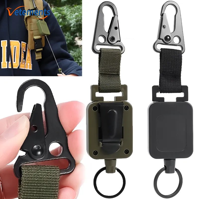 Dây Thép Có Thể Thu Gọn / Chìa Khóa Chống Thất Lạc Cho Ba Lô / Phụ Kiện Thể Thao Ngoài Trời