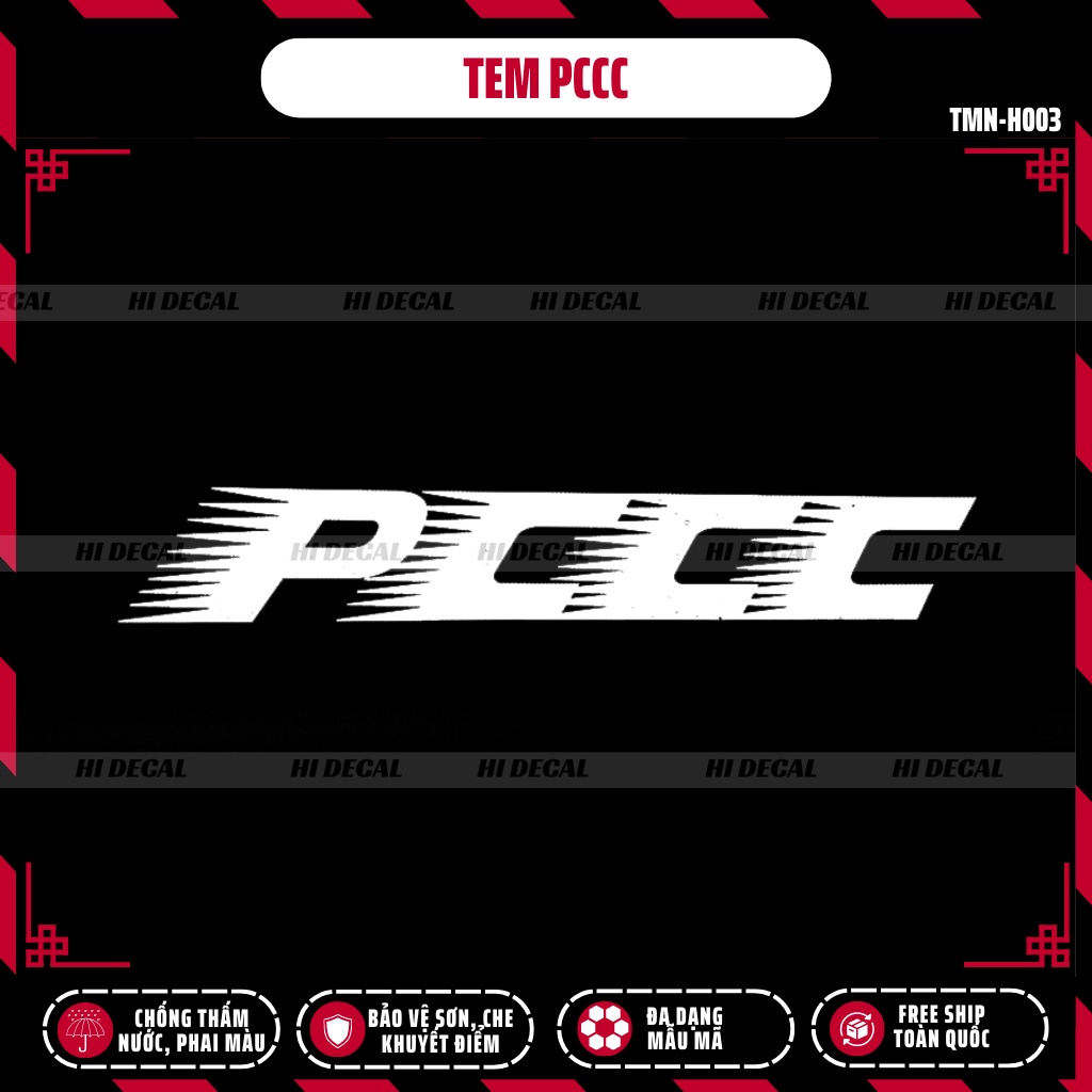 Tem PCCC Phản Quang dán xe cho mọi dòng xe | TMN-H003 | Decal cao cấp chống nước, chống phai màu