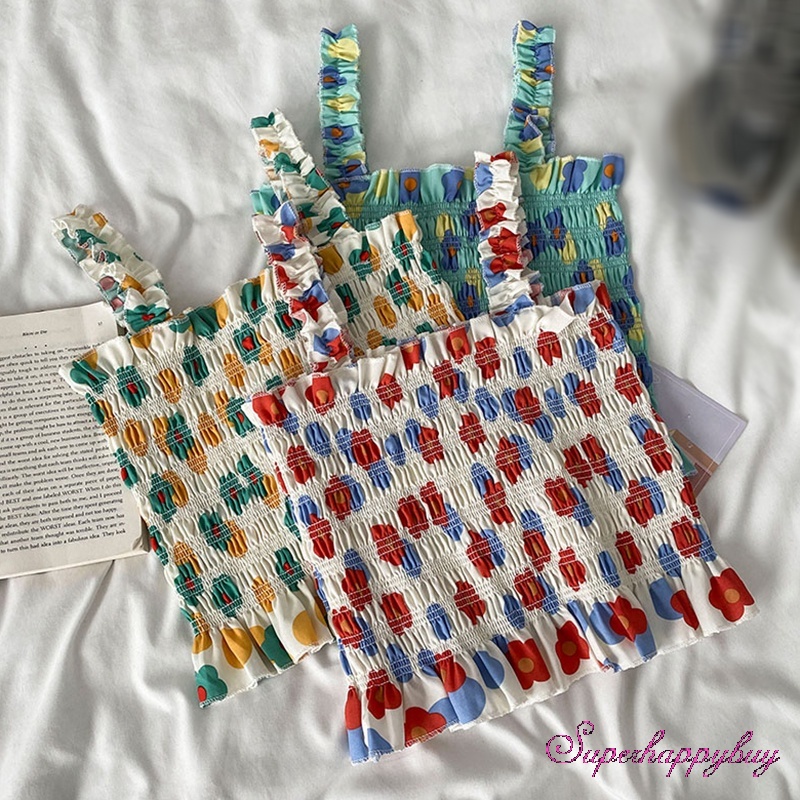 Áo Ống Ngắn In Họa Tiết Hoa Thoải Mái Thời Trang Cho Nữ