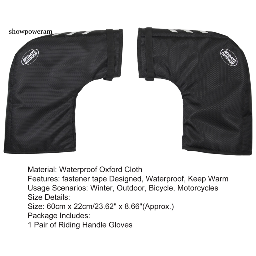 1 Cặp Găng Tay Lái Xe Đạp / Xe Máy Vải Oxford Mềm Ấm Áp Chống Thấm Nước