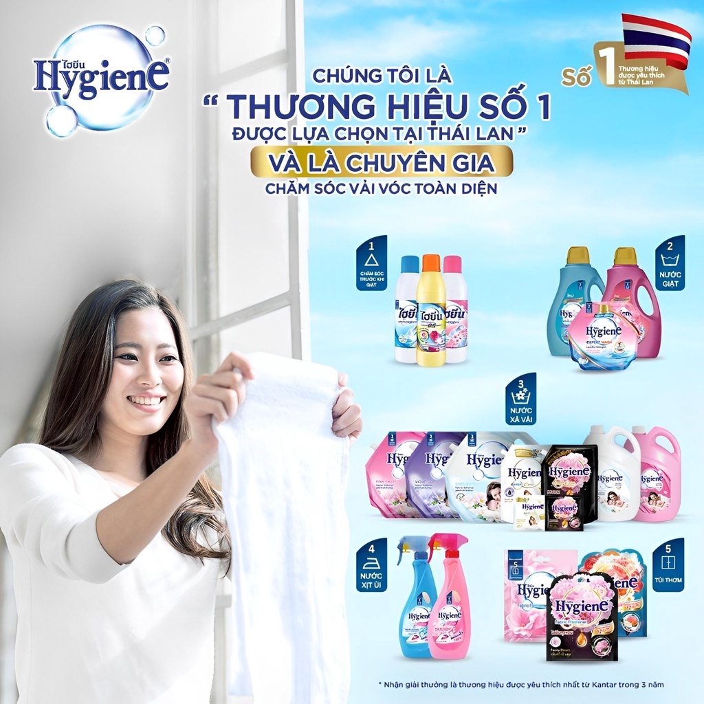 Thuốc Tẩy Trắng Quần Áo Hygiene - Nước Tẩy Quần Áo Trắng Và Màu Thái Lan 500/600ml