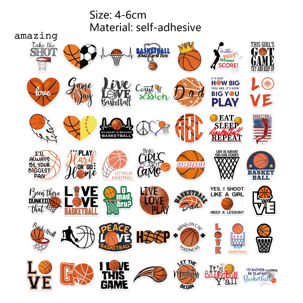 Set 50 Miếng Dán Graffiti Trang Trí Sổ Tay / Ván Trượt / Hành Lý Không Để Lại Dấu Vết