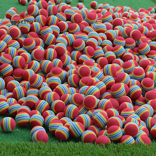 Set 6 Quả Bóng Golf Bằng Xốp Họa Tiết Kẻ Sọc Dùng Luyện Tập Trong Nhà