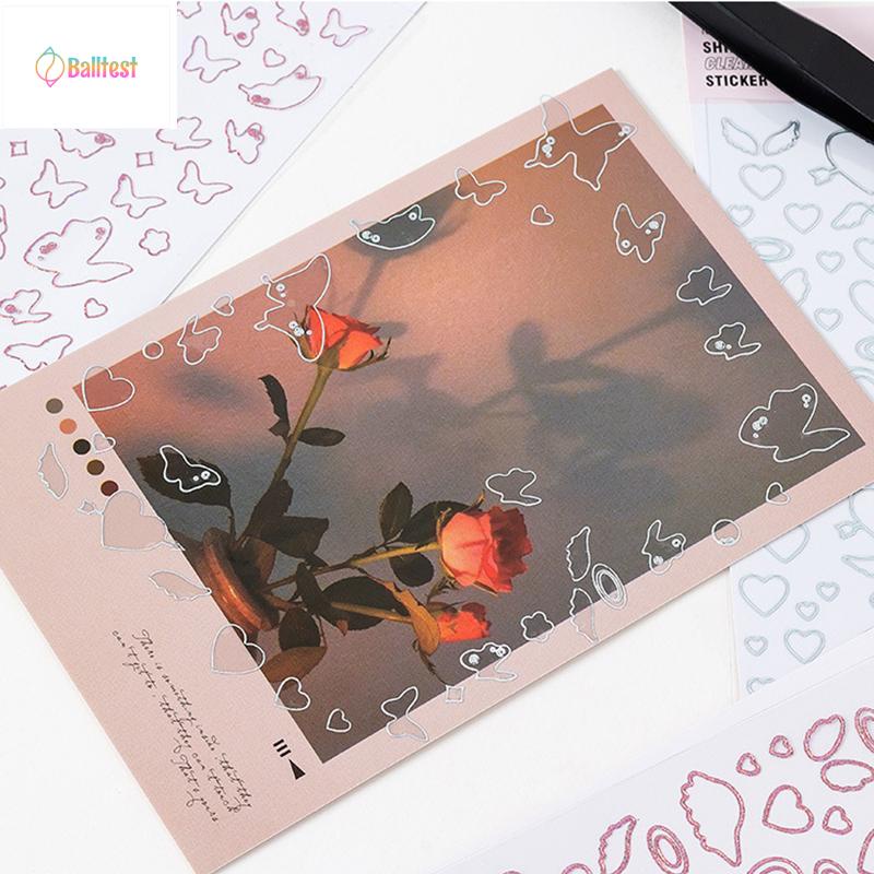 💜Hình dán họa tiết ngôi sao/ bươm bướm trang trí thủ công thời trang Hàn Quốc