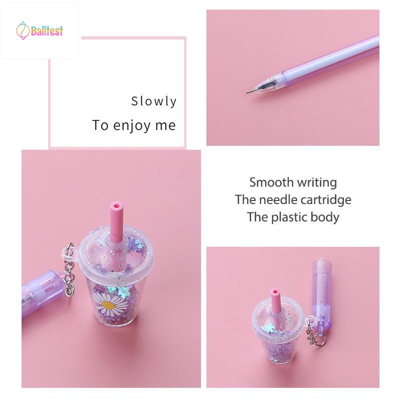 💜Bút kim tuyến trà sữa Y2K bút hologram pastel