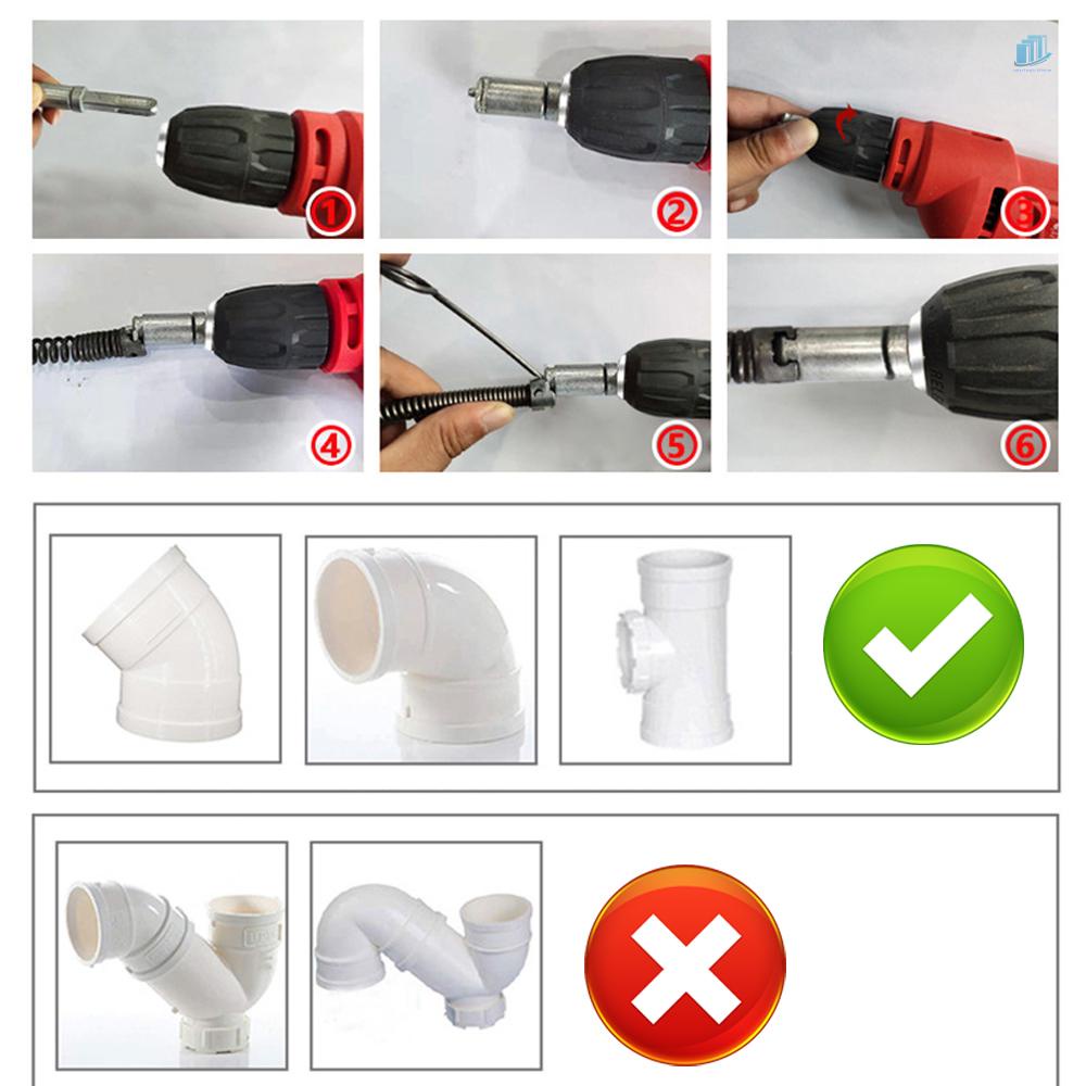 Dụng Cụ Lò Xo Thông Minh Loại Bỏ Đường Ống Thoát Nước Đa Năng Không Cần Khoan Điện