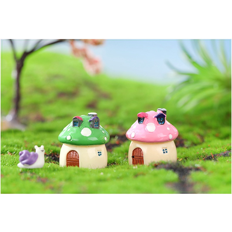​​​​​​​​Mô Hình Tiểu Cảnh "Ngôi Nhà Nấm mini Dễ thương Mini" Trang Trí Sen Đá, Sân Vườn/ Chậu Cây, DYI, Terrarium