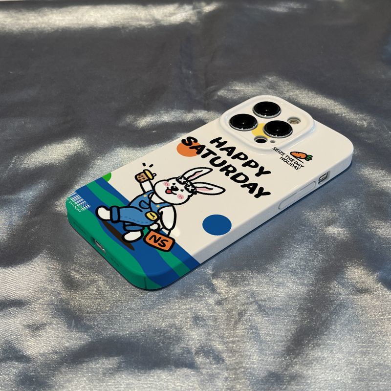Ốp Điện Thoại Họa Tiết Thỏ Đáng Yêu Cho Iphone 14promax11 / 8xriPhone12 / xs Apple 13 / plus / Happy 7 XZPH