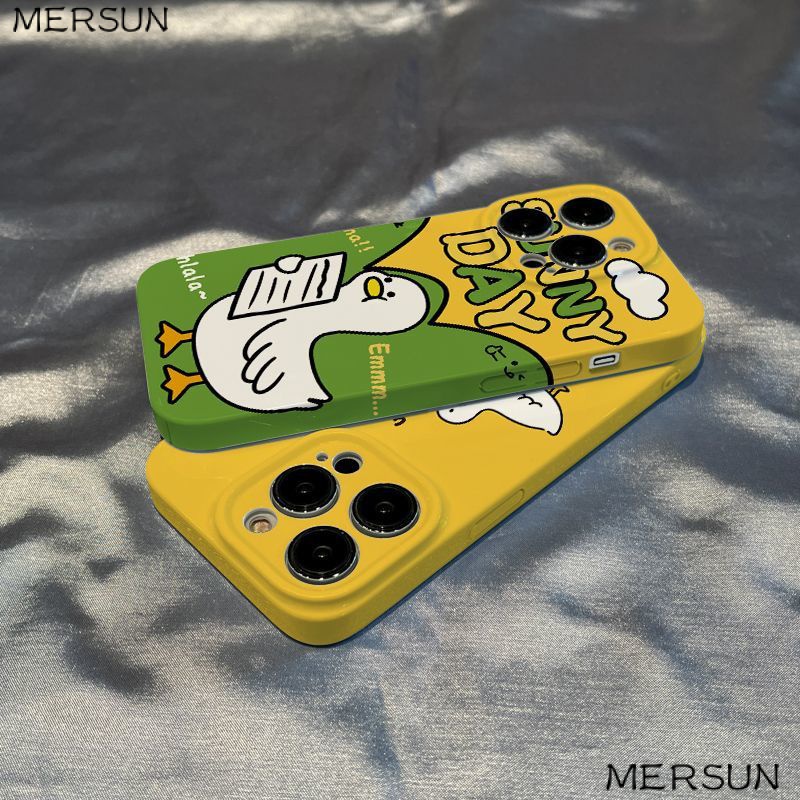 Ốp Điện Thoại Cứng Họa Tiết Vịt Trắng Nhỏ Dễ Thương Cho Iphone Xr plus137 / promax / 11 xs 12 148 XS4Q