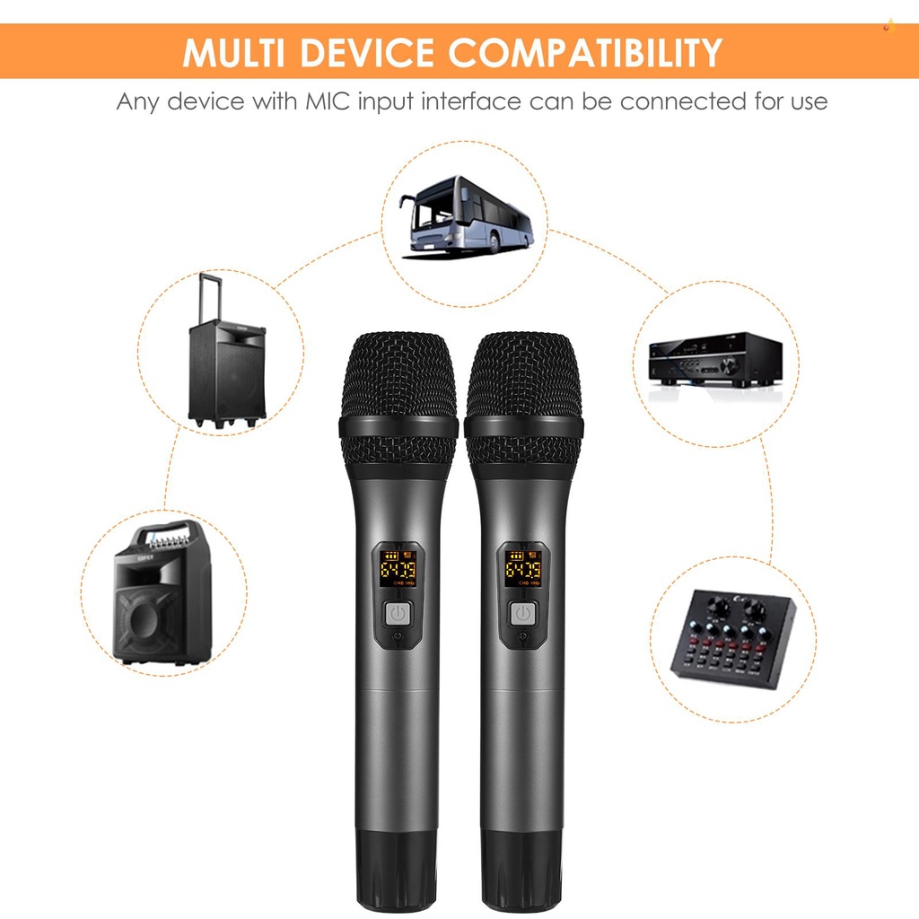 Bộ Micro Không Dây UHF Chuyên Nghiệp Có Thể Sạc Lại Được