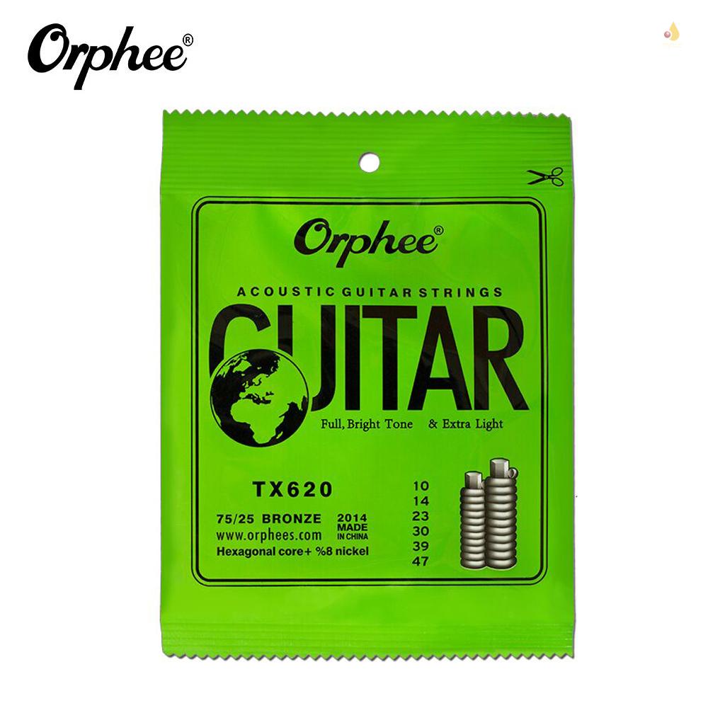 Bộ 6 Dây Đàn Guitar Orphee TX620 (. 010-.047) Phosphor Bằng Đồng Siêu Nhẹ