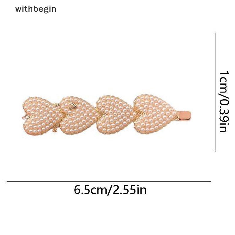 Kẹp Tóc Đính Hạt Ngọc Trai Trái Tim Phong Cách Hàn Quốc Ngọt Ngào Cho Nữ