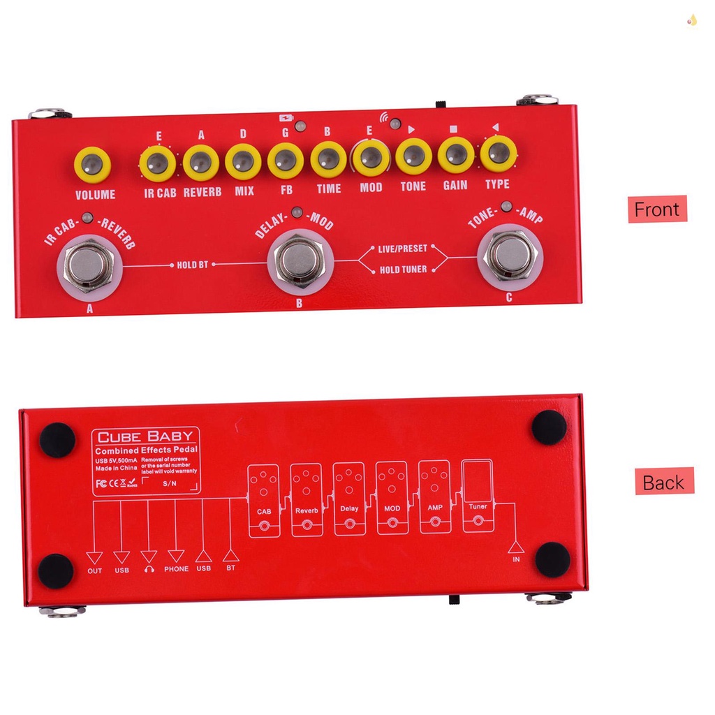 Bàn Đạp Hiệu Ứng Đàn Guitar Điện Không Dây Đa Năng Di Động Kết Hợp Pin Tích Hợp Với Điện Thoại Ghi Âm