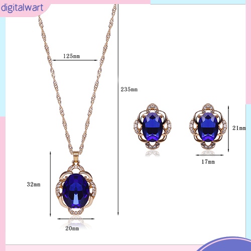 Bộ Vòng cổ + Bông Tai Đính Đá Thời Trang Cho Nữ