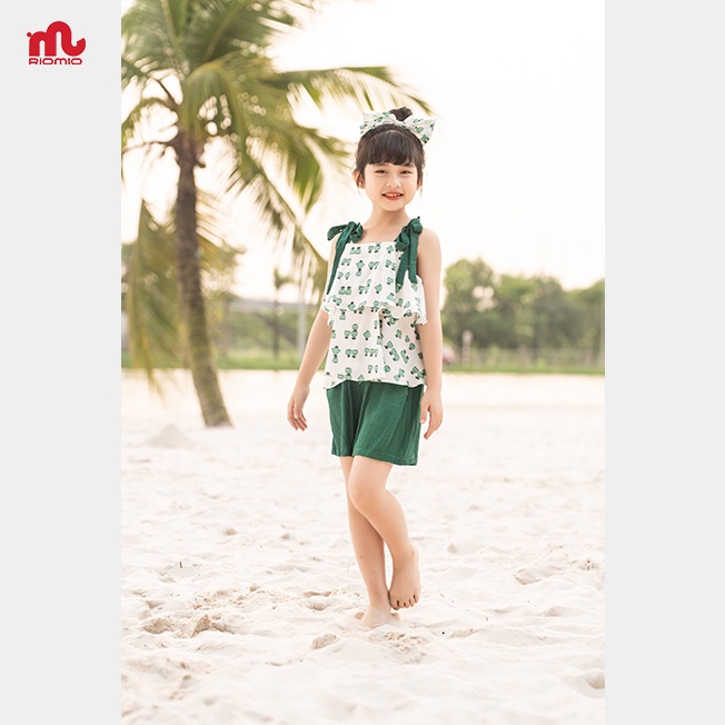 Bộ đồ 2 dây đi biển bé gái Riomio bộ quần áo sát nách trẻ em mềm mát 3,4,5,6,7,8,9 tuổi RBG616