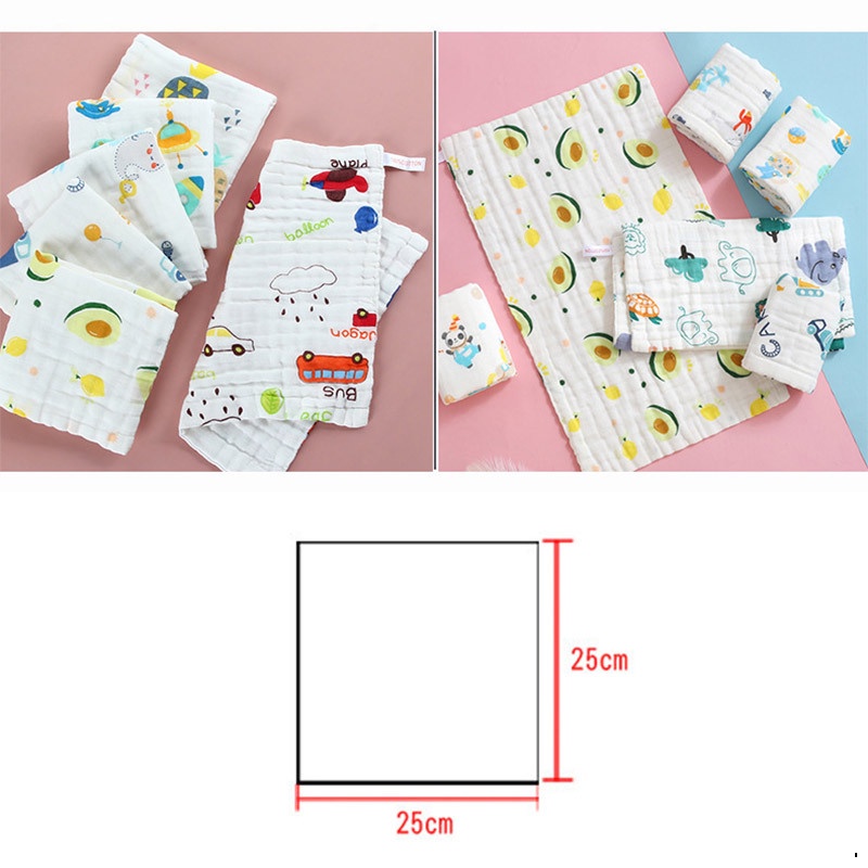 Khăn Tắm Cotton Sáu Lớp Hình Vuông Cho Bé