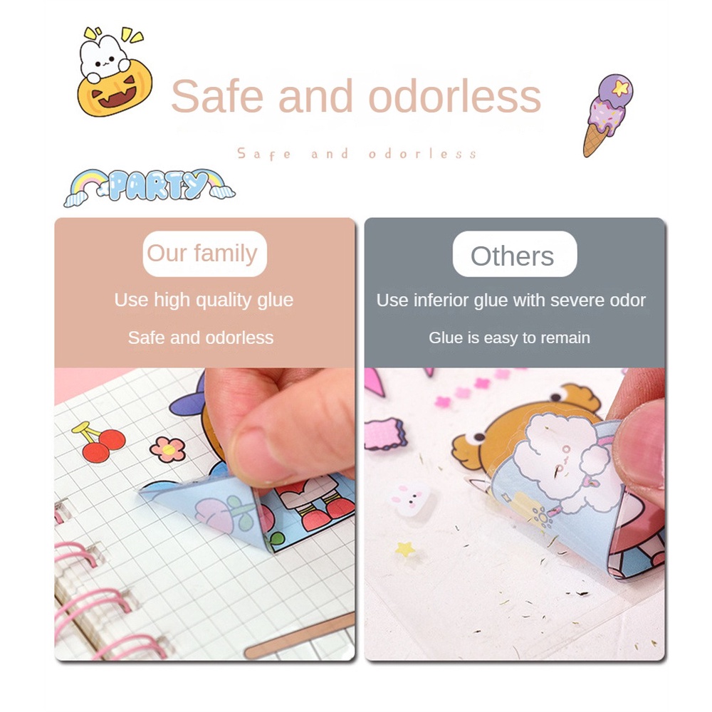 Set 100 Sticker Hoạt Hình Dễ Thương Dán Trang Trí Thủ Công