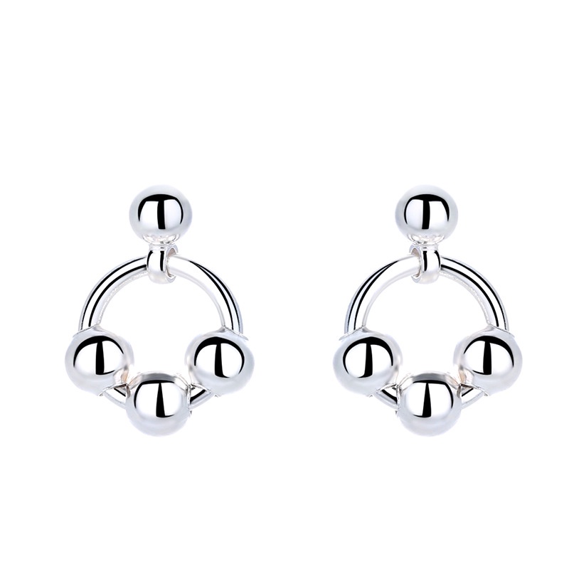 Đôi Khuyên Tai Tròn Đính Hạt Thời Trang Cho Nữ