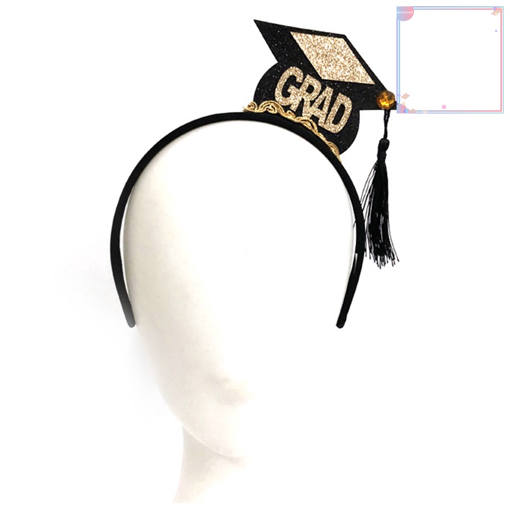 Băng Đô Cài Tóc Bằng Vải Nỉ Chống Trượt Họa Tiết Nón Tốt Nghiệp Cho Nữ