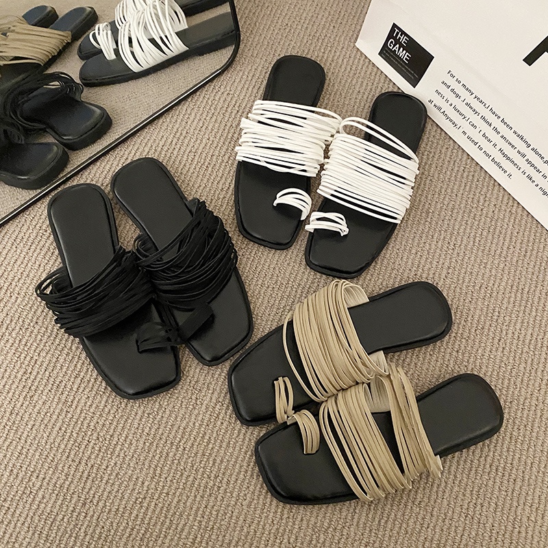 Kisstyle Dép Sandal Kẹp Ngón Đế Bằng Thoải Mái Thời Trang Đi Biển Mùa Hè Cho Nữ