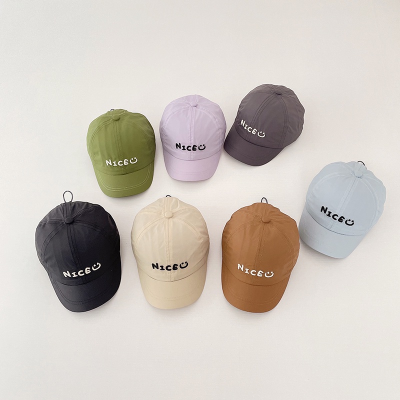 Mũ Lưỡi Trai Vành Ngắn Mỏng Nhẹ Thoáng Khí Nhanh Khô Thêu Chữ Thời Trang Mùa Hè Cho Bé