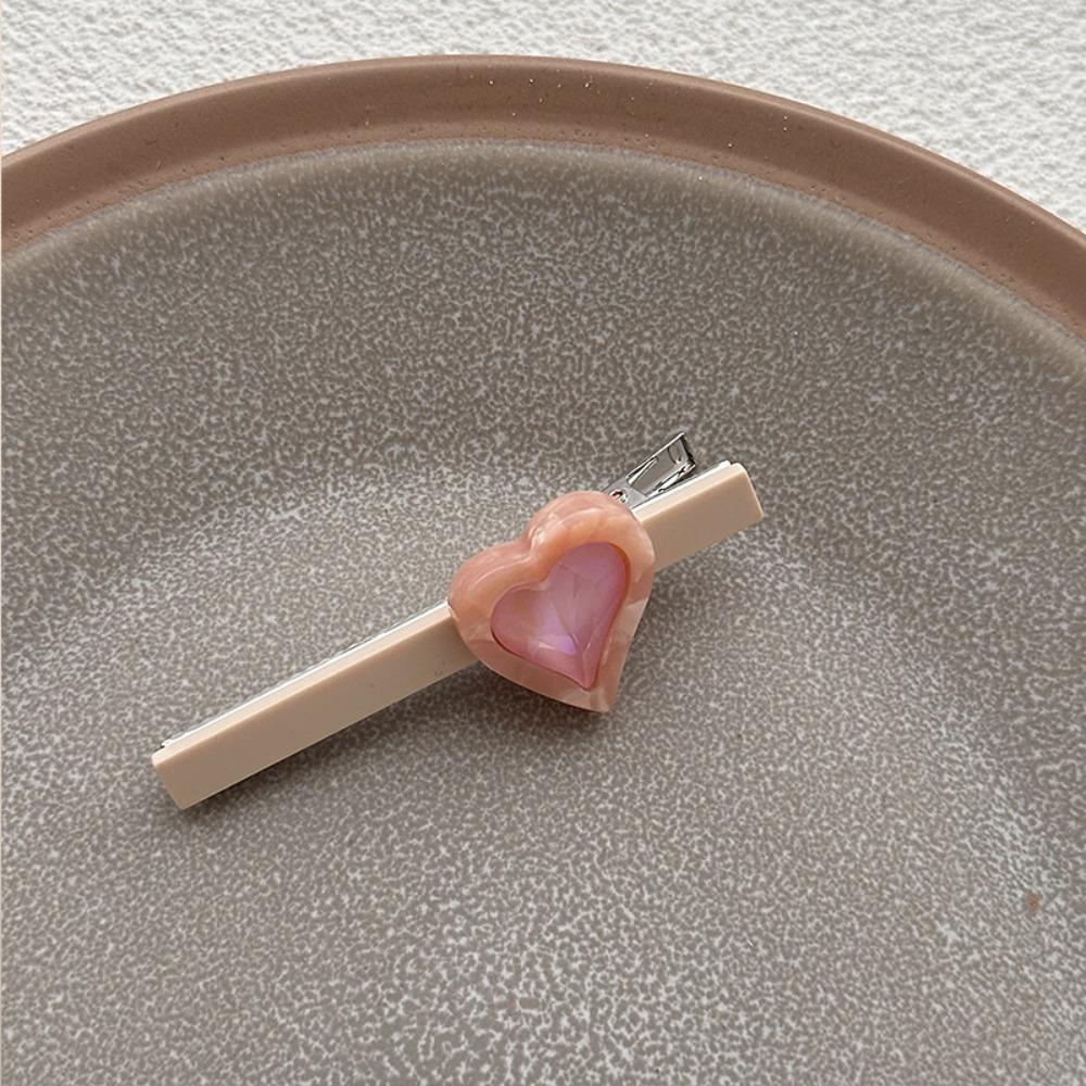 Kẹp Tóc Hình Trái Tim Màu Gradient Bằng Resin Thời Trang