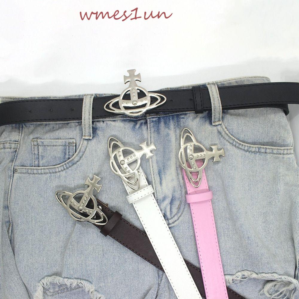 Thắt Lưng Da PU WMES15H Khóa Kim Loại Kiểu Vintage Hàn Quốc Dễ Phối Đồ