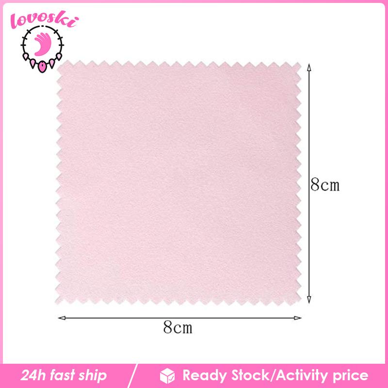 [Lovoski] Bộ 10 Khăn Lau Chùi Đánh Bóng Trang Sức Nhẫn Bạc